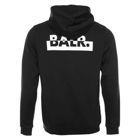 Contrasting Logo Straight Hoodie Black The Official Balr Website