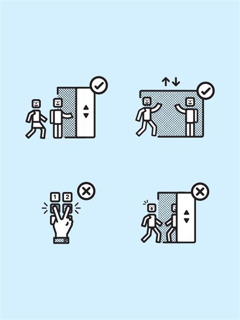 Icons For Elevator Etiquette Behance