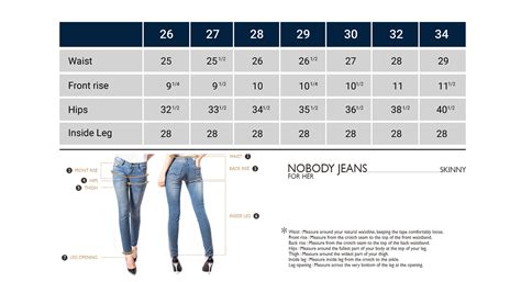 Womens Jeans Size Chart Conversion Sizing Guide Arnoticiastv