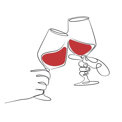 Copa De Vino L Nea Continua Arte Tatuaje Dise O Logotipo Dise O Icono