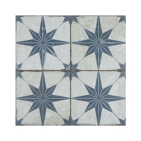 Scintilla Sapphire Blue Star Pattern Wall And Floor Tiles