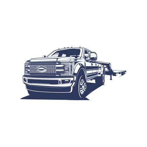 Pickup Truck Pull Trailer On A White Background 3559336 Vector Art At