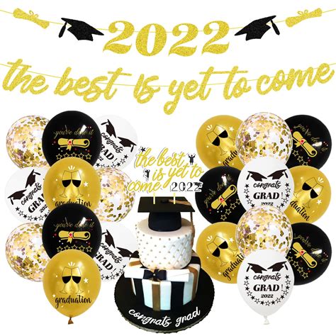 Buy Graduation Party Decorations 2022 Class Of 2022 Decorations Gold Glitter The Best Is Yet