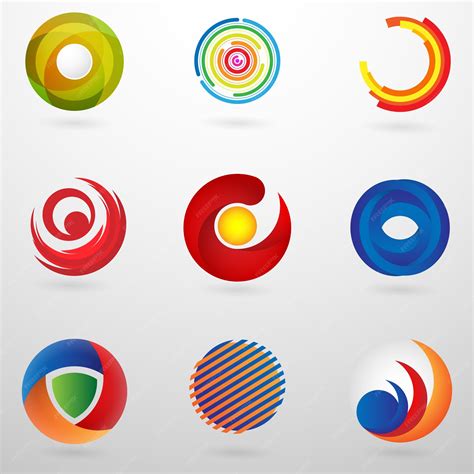 Premium Vector Set Abstract Circle Logo With Modern Concept