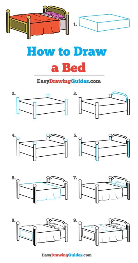 How To Draw A Bed Really Easy Drawing Tutorial In 2021 Easy