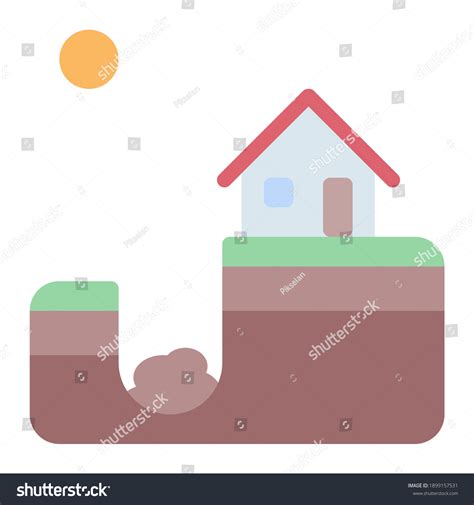 Sinkhole Disaster Settlements Using Soft Color Stock Vector Royalty
