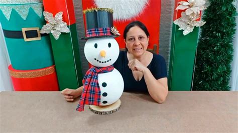 Como Fazer Boneco De Neve Diy Isopor Decora O De Natal Youtube