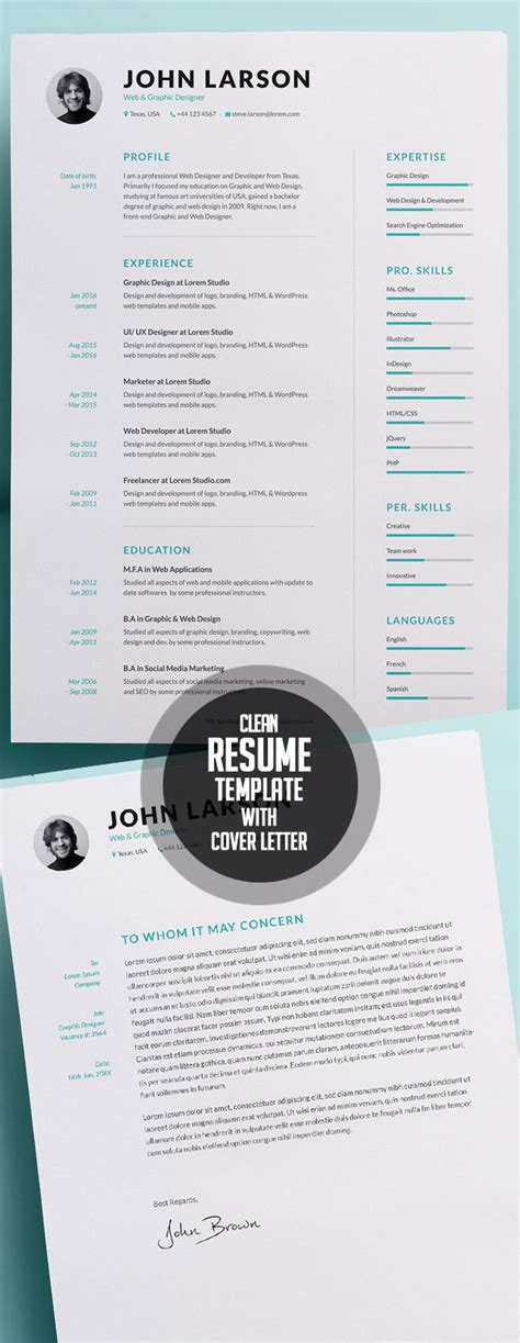 50 Best Resume Templates For 2018 Design Graphic Design Junction