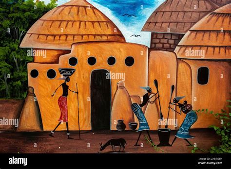 African Village Painting In Togo Stock Photo Alamy