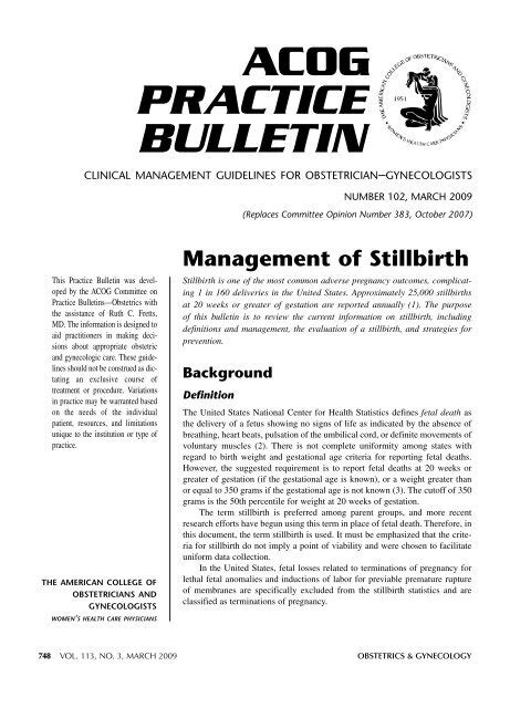 Acog Practice Bulletin Lippincott Williams And Wilkins