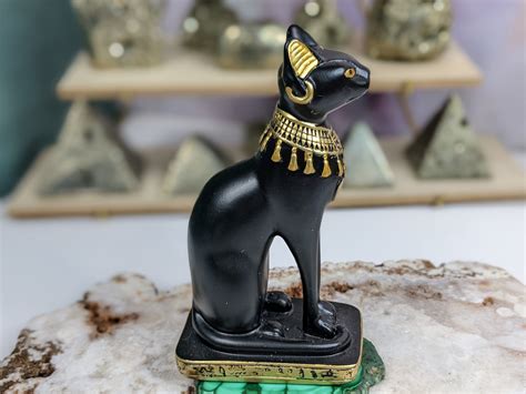 bastet egyptian statue black cat figurine cold cast resin etsy in 2022 bastet egyptian
