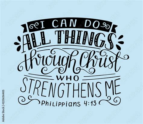 Bible Verse With Hand Lettering I Can Do All Things Through Christ Who