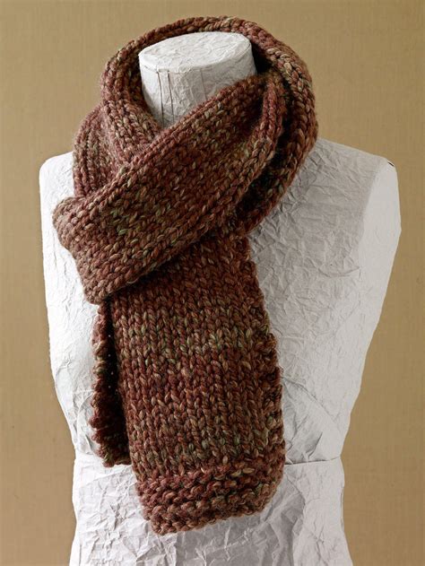 Basic Scarf Pattern Knit Bulky Knitting Pattern Crochet Mens Scarf