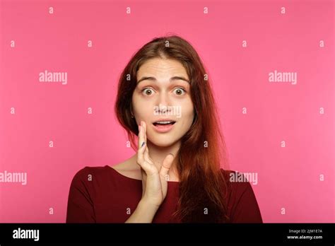 Surprised Astonished Girl Unbelievable Expression Stock Photo Alamy