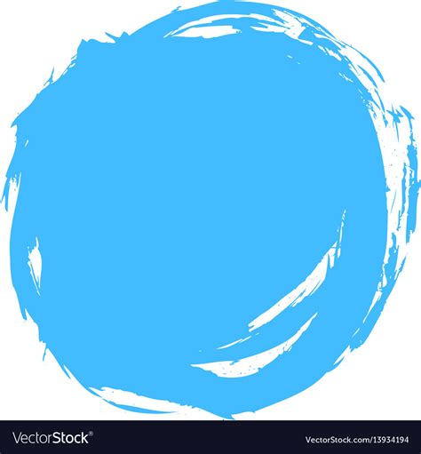 Blue Brush Stroke Circle Shape Royalty Free Vector Image