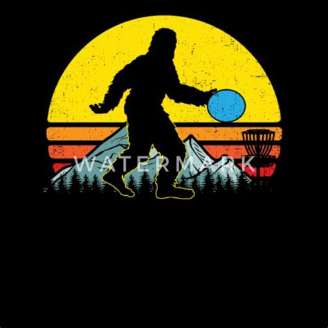 Bigfoot 70s 80s Inspired Sasquatch Lover Disc Golf Womens T Shirt