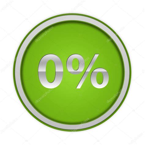 Zero Percent Circular Icon On White Background — Stock Photo