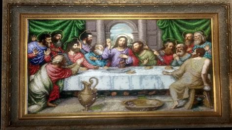 The Last Supper Beaded Wall Art Masterpiece Home Décor Large Etsy Uk