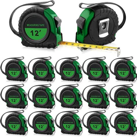 20 Pieces Tape Measures Bulk 12 Ft Green Retractable Measuring Tapes