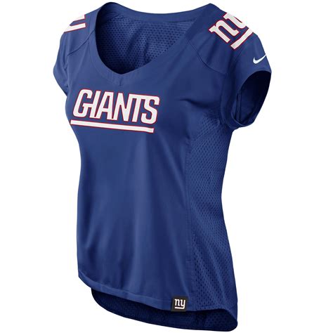Nike New York Giants Womens Fashion Jersey V Neck T Shirt Royal Blue