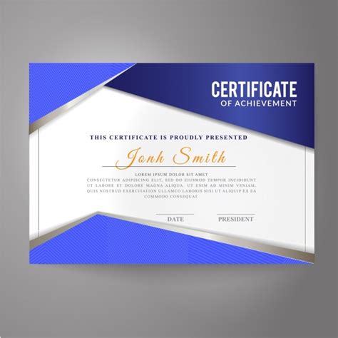 Certificado De Reconocimiento Blanco Y Azul Descargar Vectores Gratis