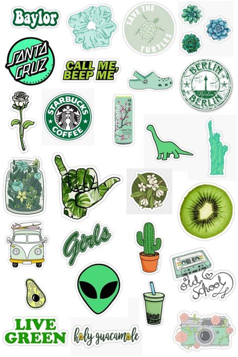Koleski Terbaik Stiker Aesthetic Green Aneka Stiker Keren