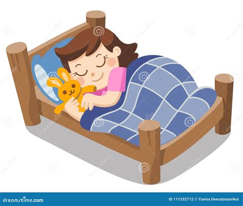 a cute girl sleep on tonight dreams stock vector illustration of comfortable care 111332712