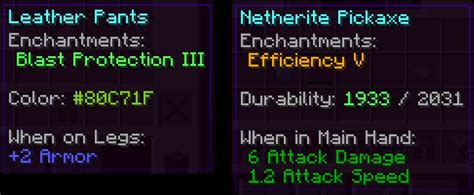 Clean Tooltips Fabric Minecraft Mod