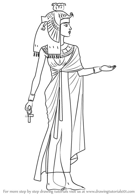 Learn How To Draw Cleopatra Famous People Step By Step Drawing Tutorials Ancient Egypt