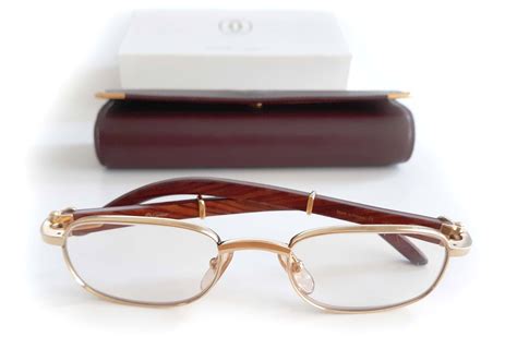 Cartier Authentic Cartier Sunglasses Bubinga Wood Gold Glasses