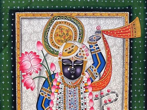 Shrinathji With Lotus Pichhwai Art Exotic India Art