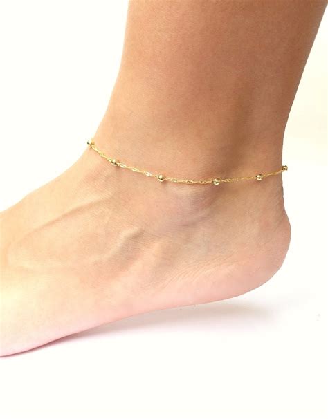 Gold Ankle Bracelet Anklets For Women Gold Chain Anklet Etsy