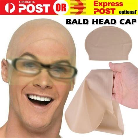 Rubber Bald Skin Head Unisex Funny Skinhead Dress Fancy Costume Latex Wig Cap Au Ebay