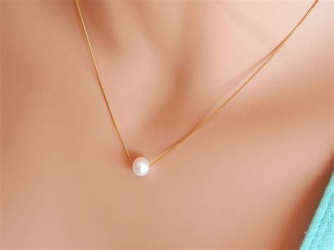 Bridesmaid Gift Necklace Single Pearl Necklace Etsy