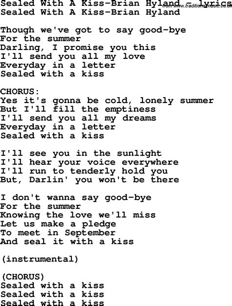 sealed with a kiss lyrics