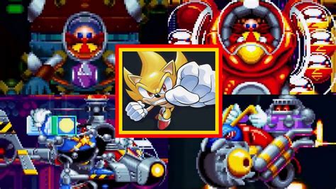 Sonic Mania All Bosses As Super Sonic With Secret Final Boss Youtube