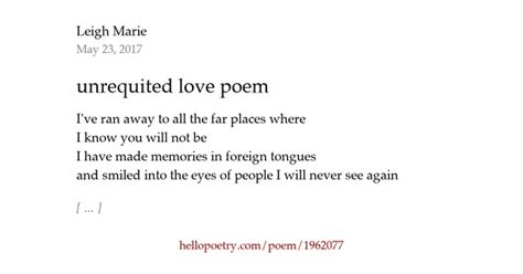 Unrequited Love Poem By Leigh Marie Hello Poetry