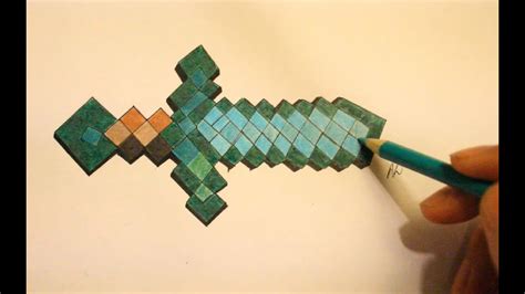 Https://techalive.net/draw/how To Draw A 3d Minecraft Diamond Sword