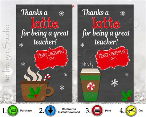 Christmas Thanks A Latte Free Printable Printable Templates