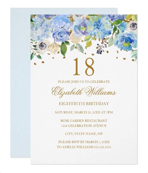 7 18th Birthday Invitation Designs And Templates Psd Ai Free