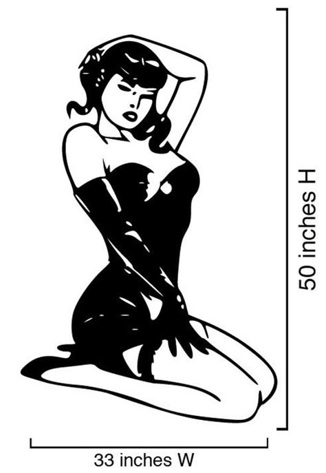 Sexy Pinup Girl Model Vinyl Wall Decal Sticker 33in W X 50in Etsy