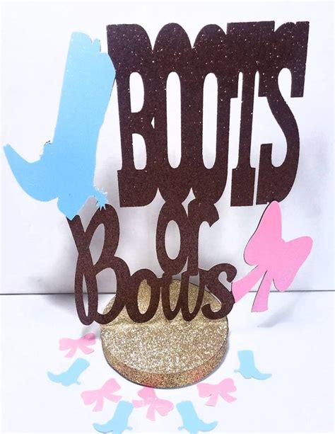 Boots Or Bows Centerpiece Gender Reveal Baby Shower Wedding Etsy In