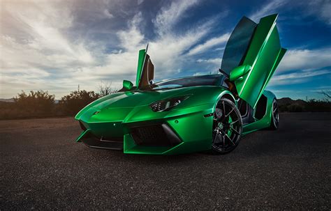 Fonds d'ecran Lamborghini Aventador Vert Voitures télécharger photo