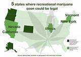 Photos of States With Legal Marijuana Use