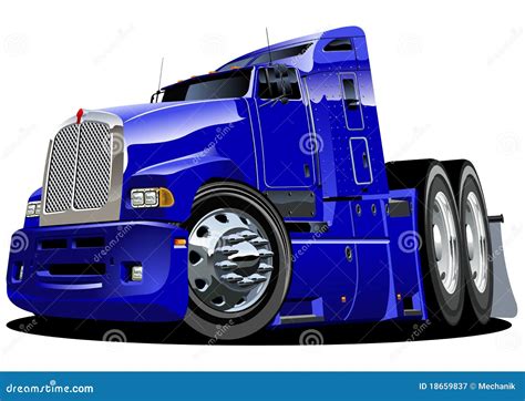 Vector Cartoon Semi Truck Stock Vector Image Of Loading 18659837