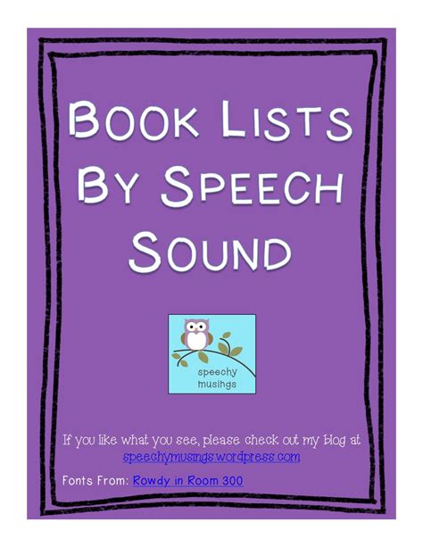 Books by Speech Sound Handouts Freebie | Speech therapy tools, Speech therapy materials, Speech 