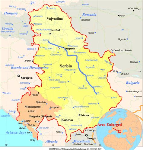Physical map of montenegro showing major cities, terrain, national parks, rivers, and surrounding countries with international borders and outline maps. Serbia, Srbija!: Serbia/Montenegro map