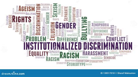 Institutionalized Discrimination Type Of Discrimination Word Cloud Stock Illustration