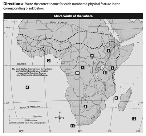 Sub Sahara Africa Physical Features Map Diagram Quizlet