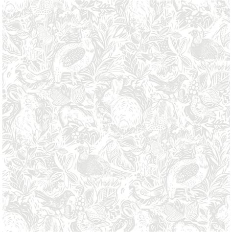 A Street Prints Revival Light Grey Fauna Light Grey Wallpaper Sample